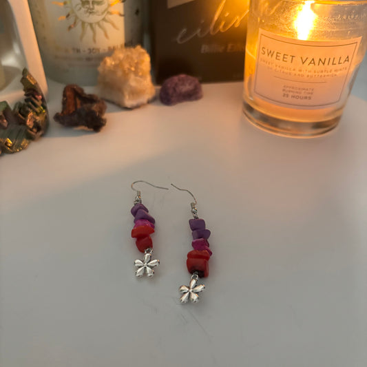 spring flower dangly earrings