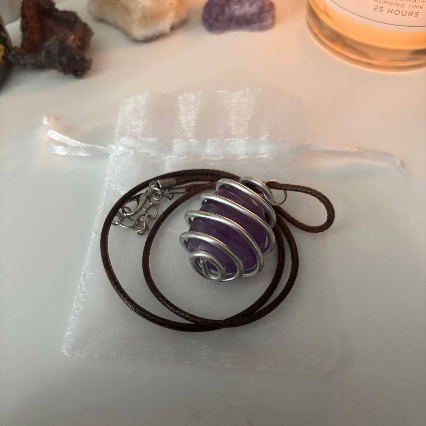 amethyst spiral necklace