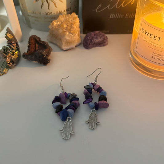 night sky hoop earrings